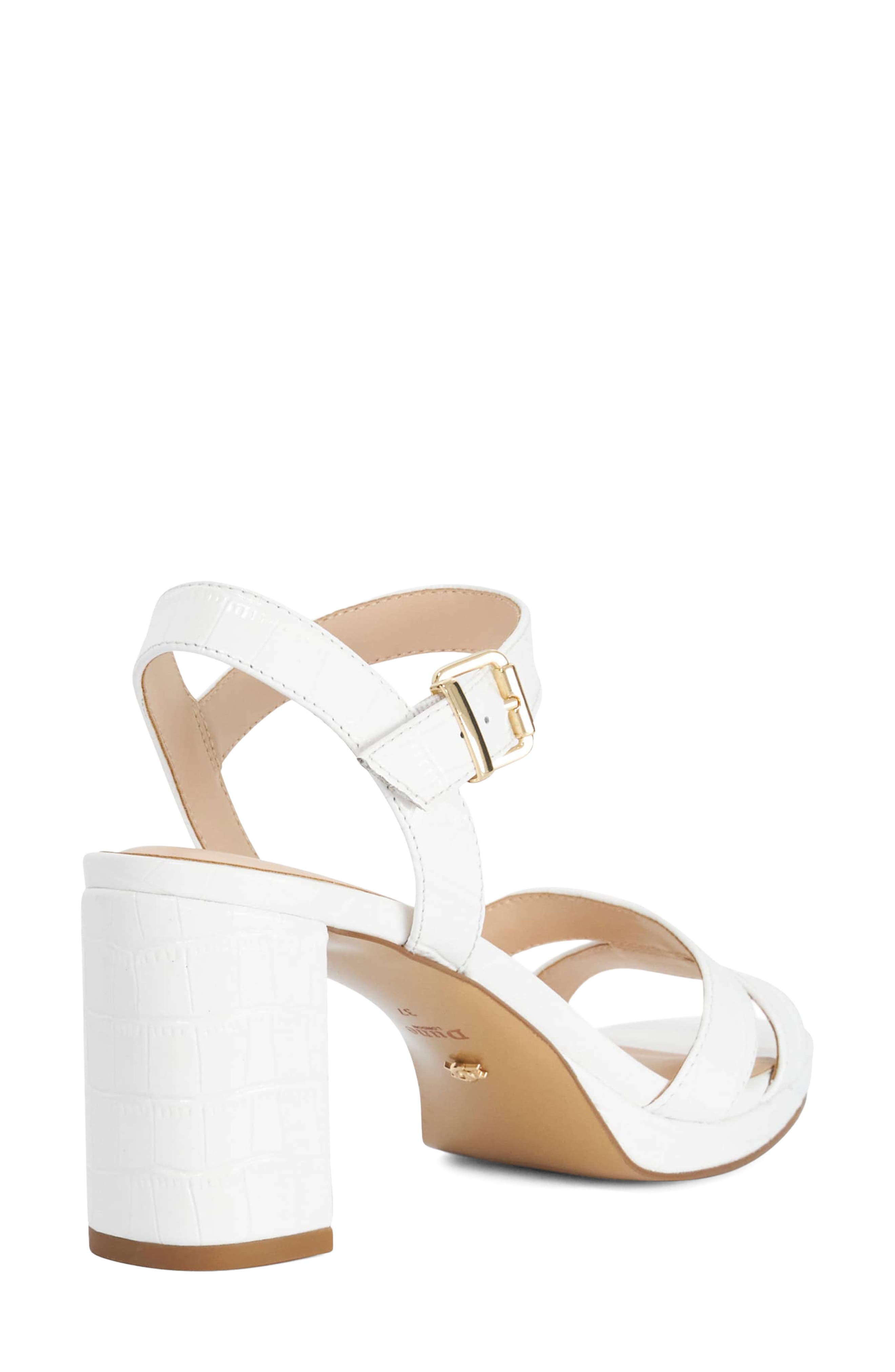 Dune London Manifesting Ankle Strap Platform Sandal, Alternate, color, White