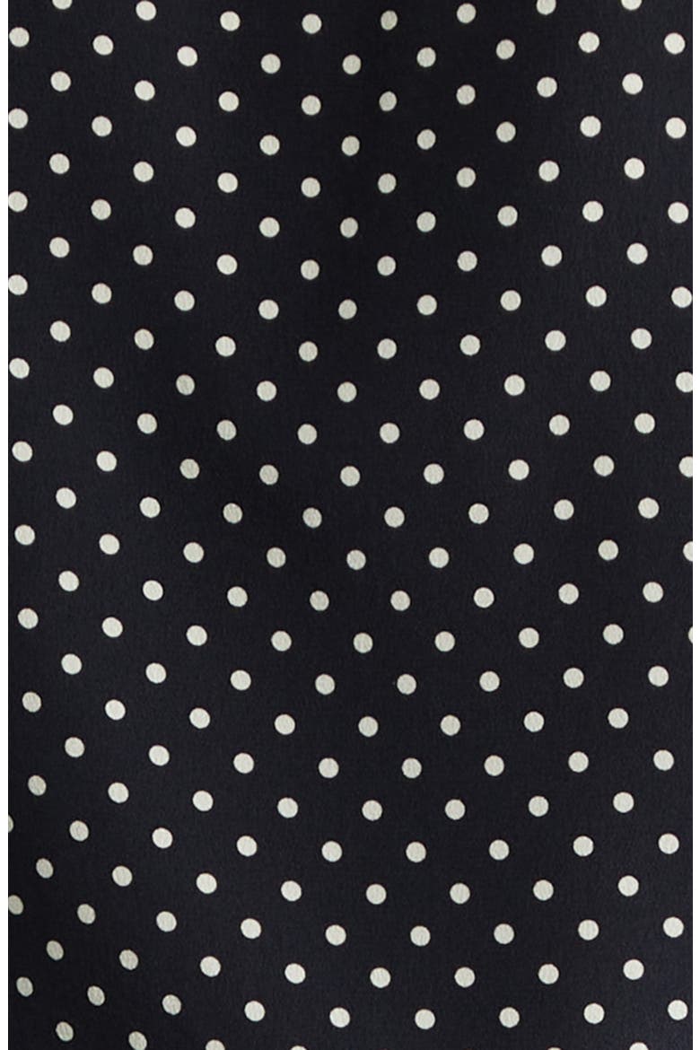 Gaia Slim Silk Shirt, Alternate, color, OBSIDIAN / IVORY POLKA DOT