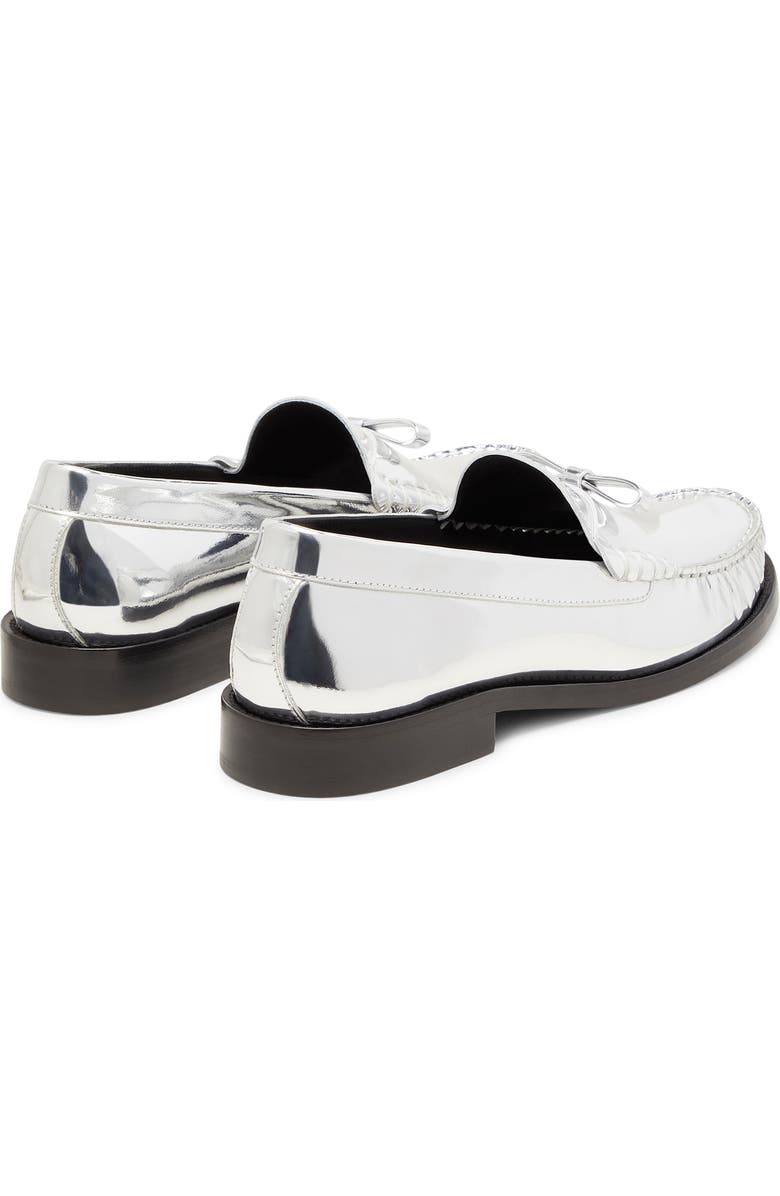 Stuart Weitzman Lottie Bow Loafer, Alternate, color, Silver