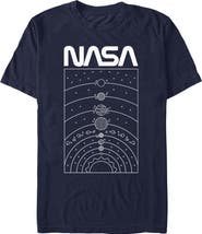 NASA Men's Solar System Outline Poster Short Sleeve Graphic T-Shirt