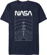 NASA Men's NASA Solar System Outline Poster Graphic T-Shirt