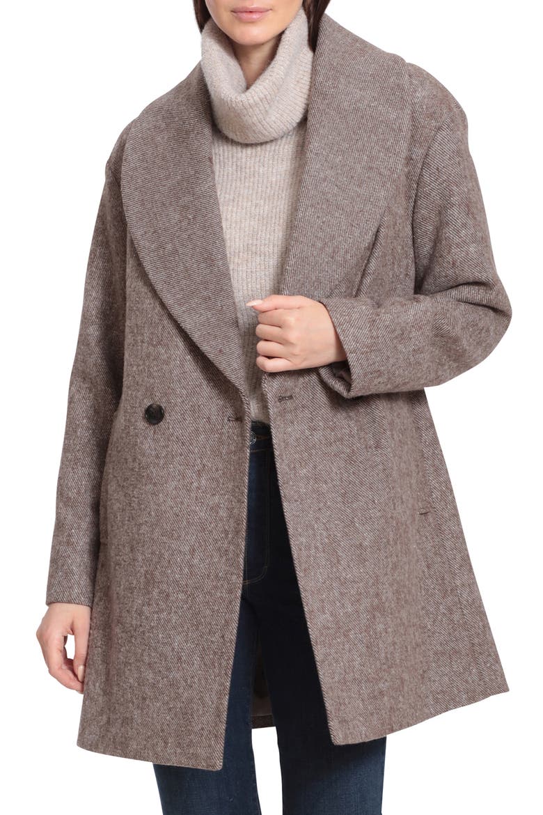 Shawl Collar Coat, Main, color, MOCCA