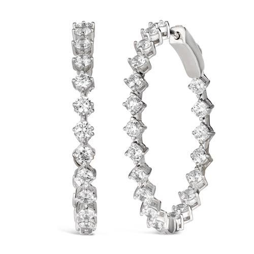Anna Zuckerman Hoops For Days 4 Carat Size In Platinum