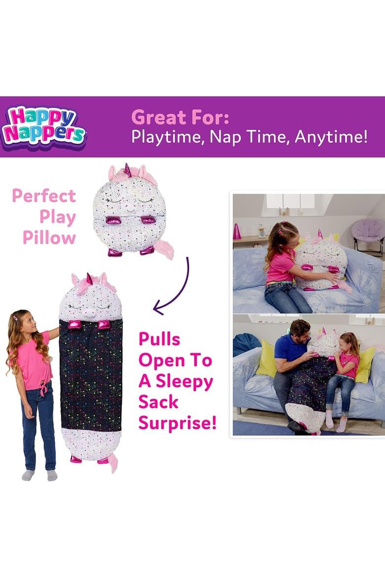 Pillow & Sleepy Sack Large Shimmer Unicorn 7+, Alternate, color, Multicolored