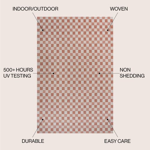 Jonathan Y Aimee Traditional Cottage Checkerboard Indoor/outdoor Area Rug In Salmon/cream