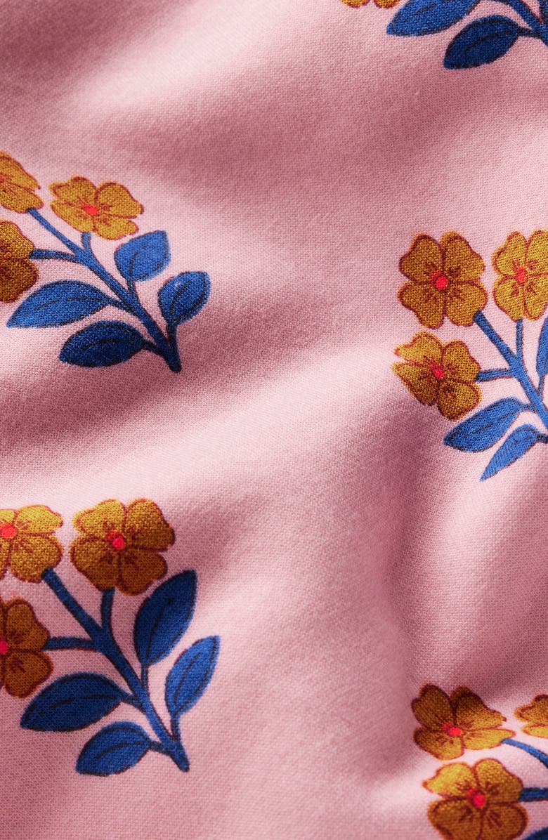 Mini Boden Kids' Floral Print Cotton Hoodie, Alternate, color, Formica Pink Woodblock Flower