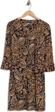 Tommy Hilfiger Paisley Long Sleeve Shift Dress
