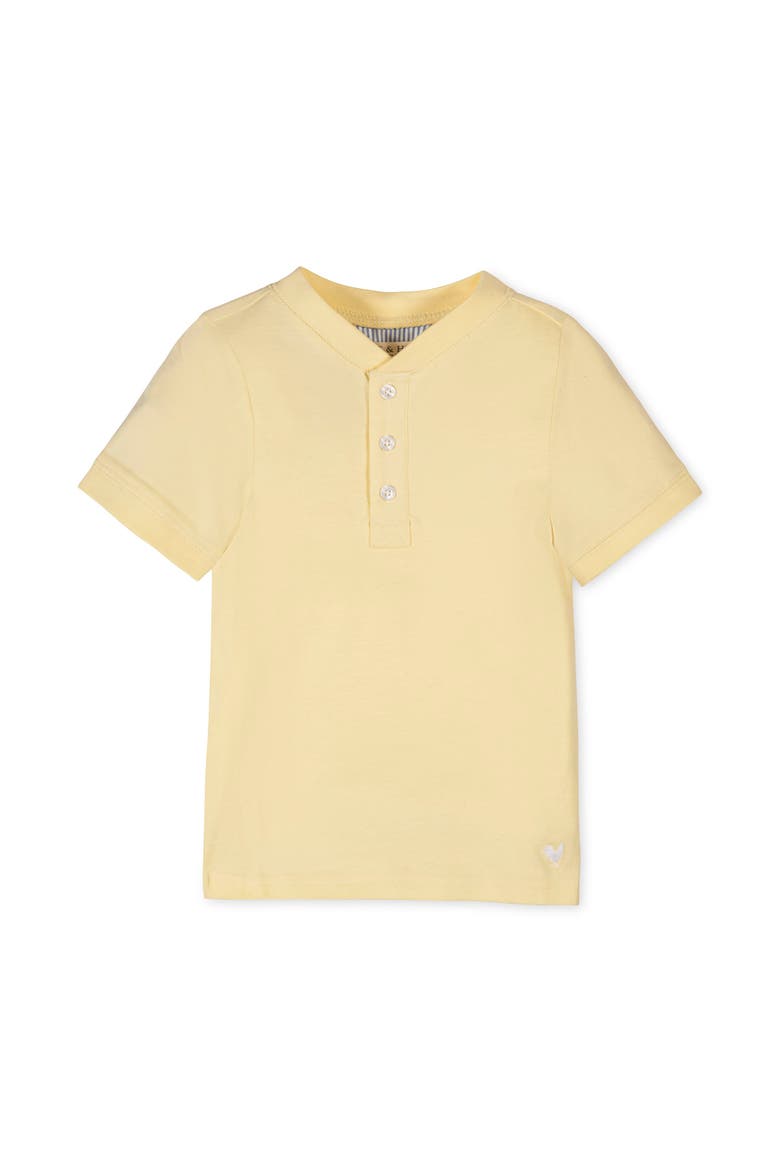 Kids' Organic Short Sleeve Henley Tee, Main, color, Pale Yellow