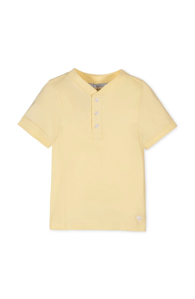 Hope & Henry Kids' Organic Short Sleeve Henley Tee, Main, color, Pale Yellow