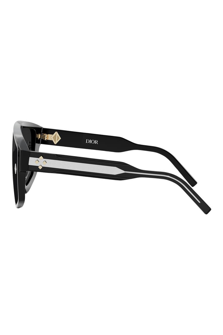 CD Diamond M1U Mask Sunglasses, Alternate, color, SHINY BLACK / SMOKE