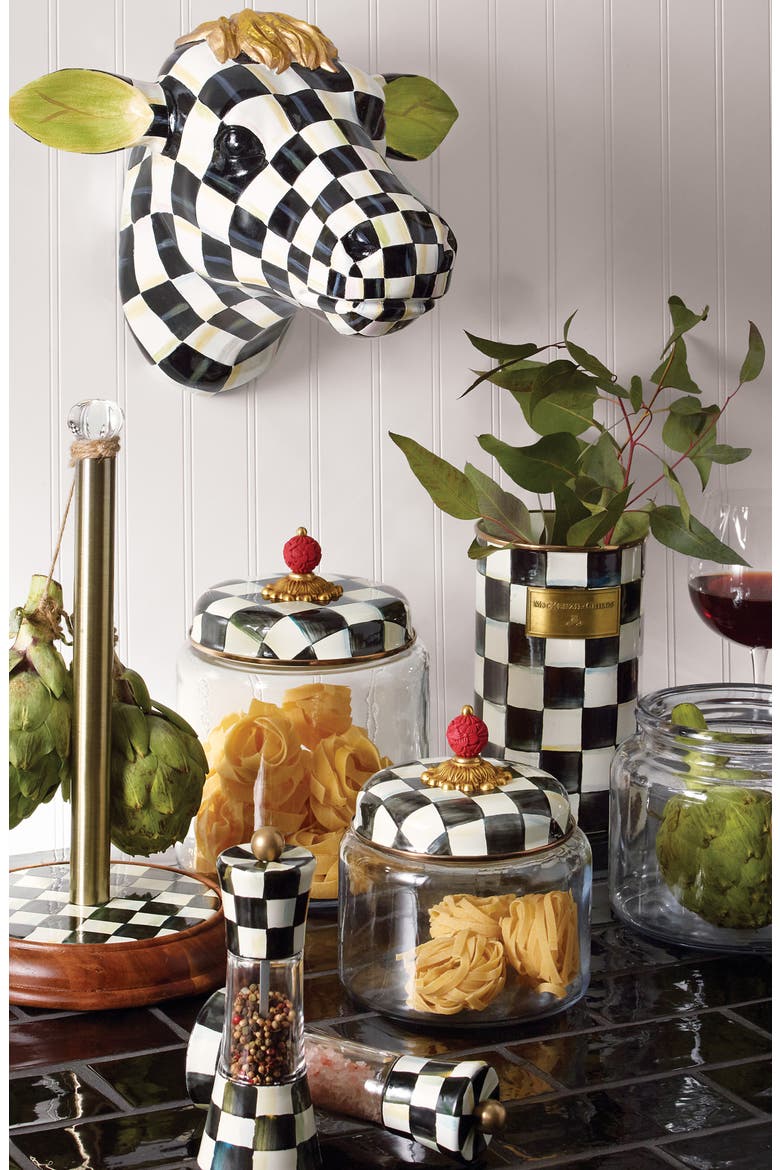 Courtly Check Large Kitchen Canister, Alternate, color, BLACK/ WHITE