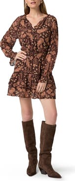 PAIGE Alison Long Sleeve Silk Dress