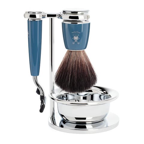 Rytmo Petrol Blue 4 Pc. Black Fibre / Mach3 Shaving Set