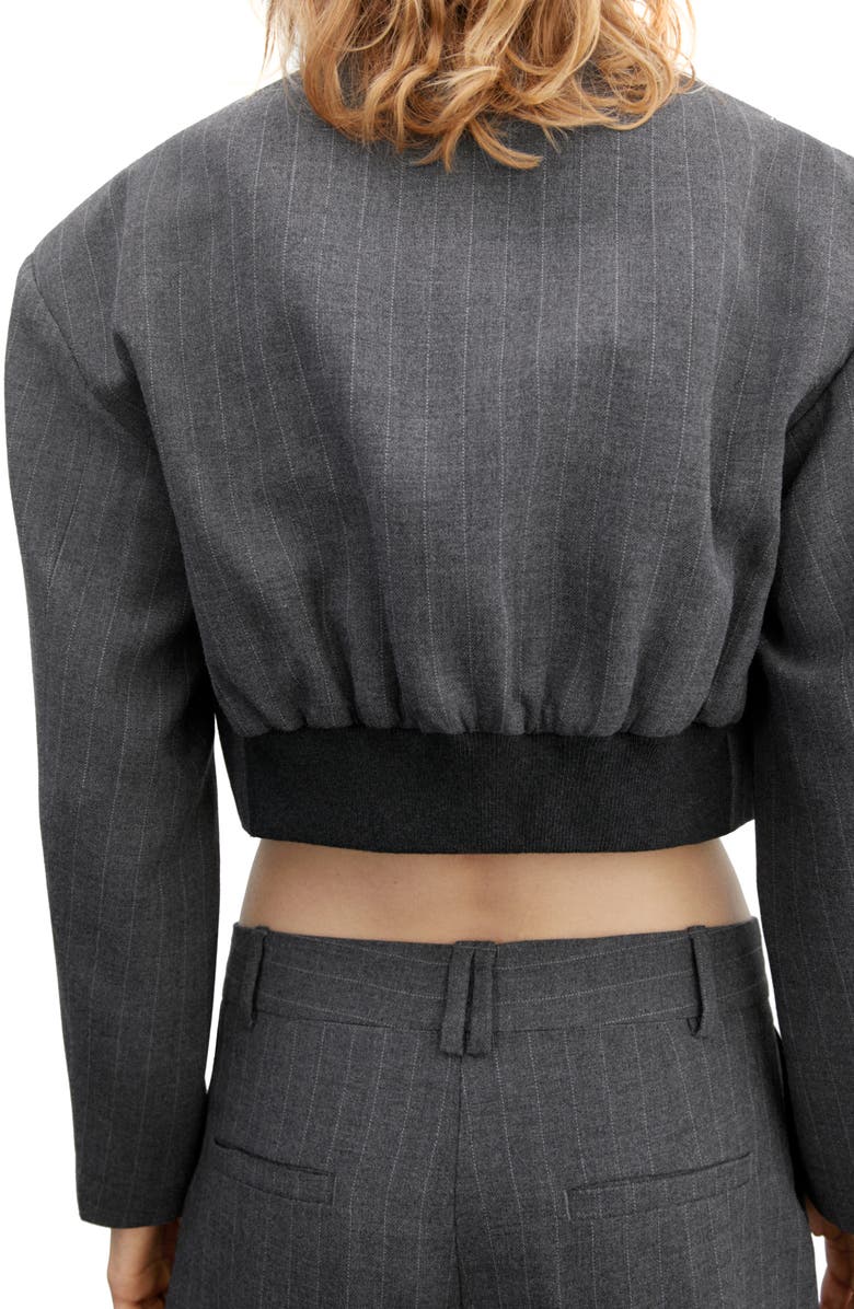 MANGO Pinstripe Crop Jacket, Alternate, color, 