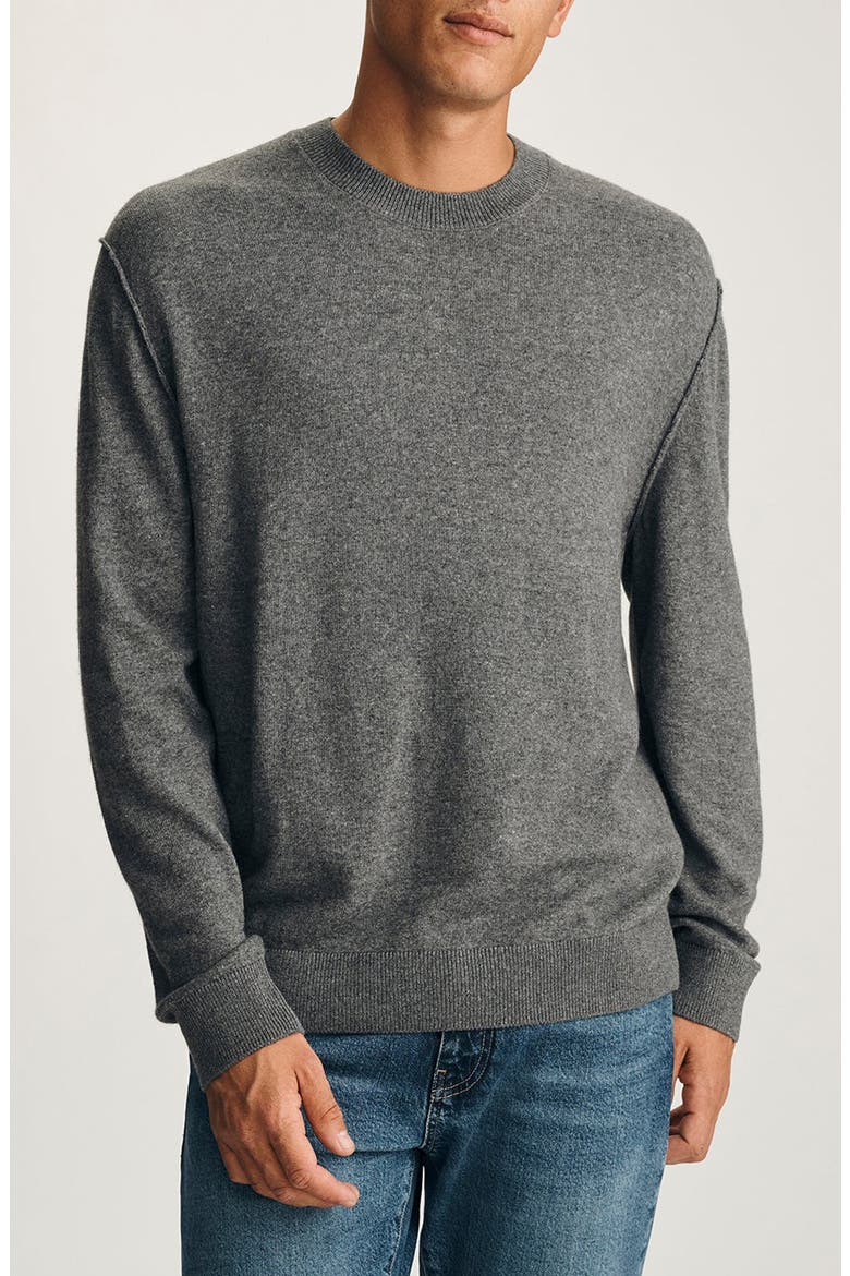 Lightweight Crewneck Sweater, Main, color, GREY MELANGE