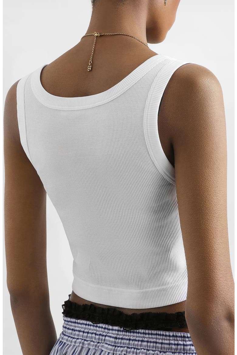 Ribbed Henley Crop Tank, Alternate, color, W0800 OPTICAL WHITE