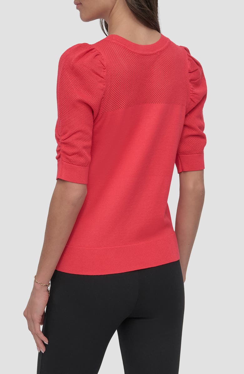 DKNY Puff Sleeve Sweater, Alternate, color, Watermelon