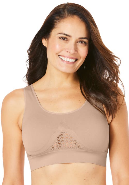 Secret Solutions Wireless Cooling Seamless Bra In Neutral