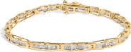 Haus of Brilliance 10K Yellow Gold 2.00 Cttw Baguette Diamond Channel Set Link Bracelet