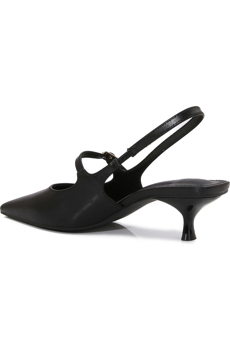 BERNESS Corrie Pointed Toe Buckle Slingback Kitten Heel Pump, Alternate, color, Black