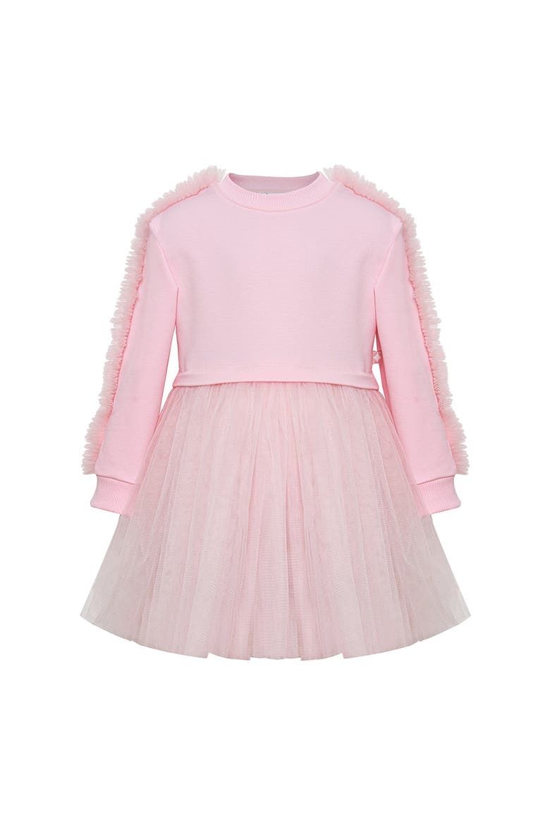 Ruffle Sweatshirt Dress, Alternate, color, Pink Rose