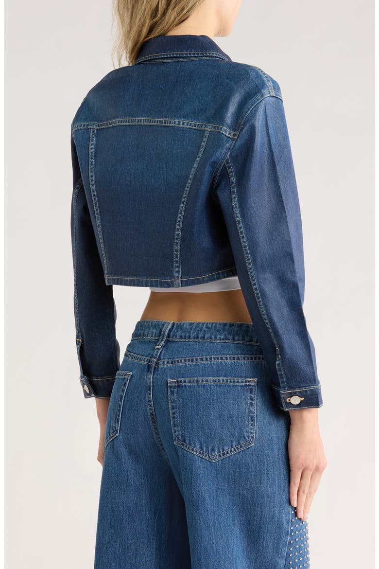Genevie Crop Coated Denim Jacket, Alternate, color, LADERA COA