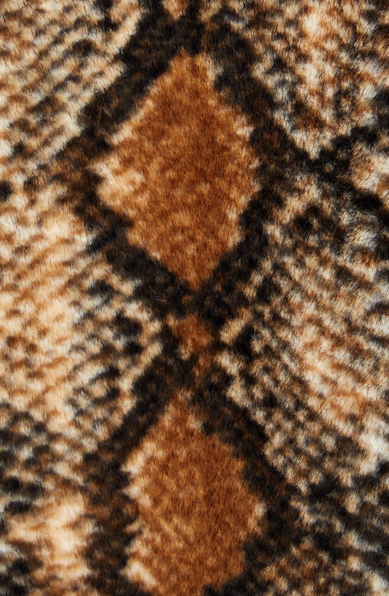 Band of Gypsies Serpent Faux Fur Open Front Jacket, Alternate, color,