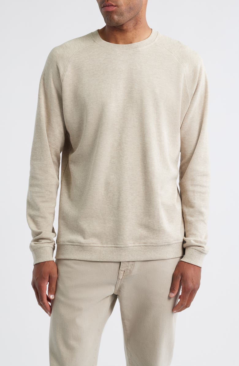Peter Millar Crown Comfort Piqué Sweatshirt, Main, color, Stone