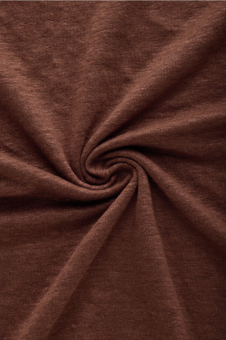 Short Sleeve Linen Crew Neck Tee, Alternate, color, Marrone