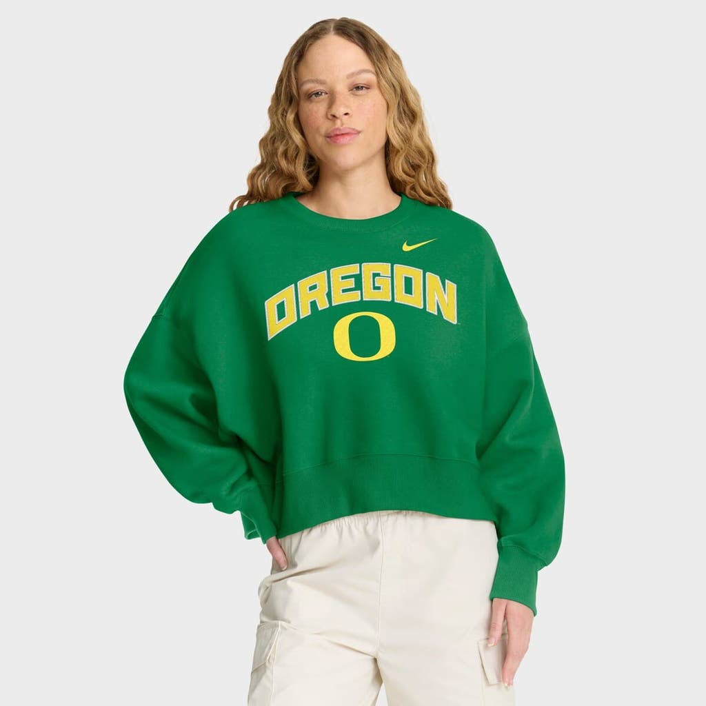 Nike Green Oregon Ducks Oversized Phoenix Arch Pullover Sweatshirt In Green