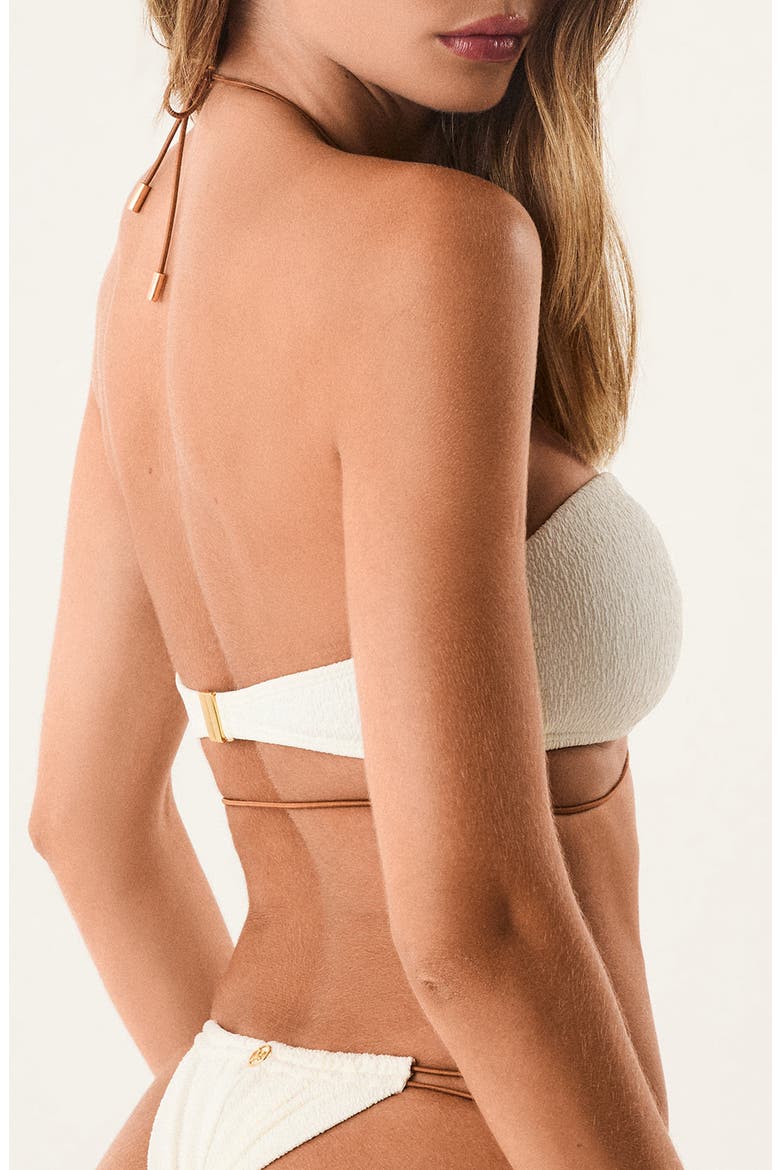 Pixie Alain Bandeau Bikini Top, Alternate, color, OFF WHITE