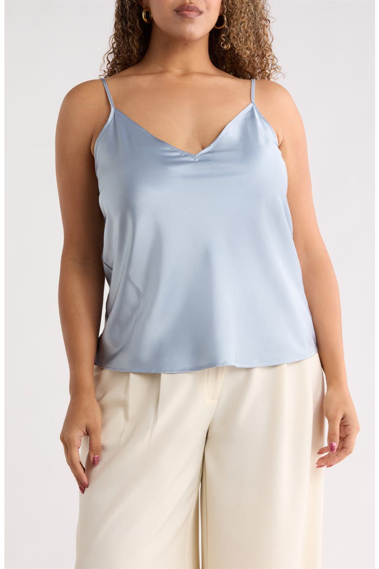 Satin V-Neck Camisole, Main, color, BLUE