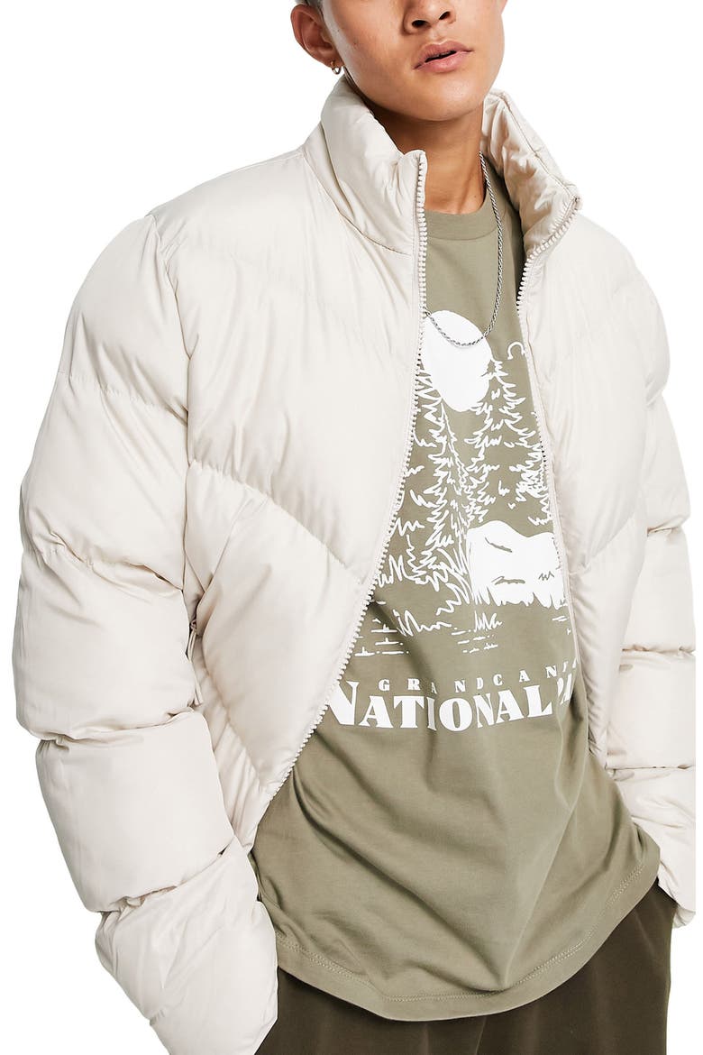 Recycled Polyester Puffer Jacket, Main, color, BLONDE
