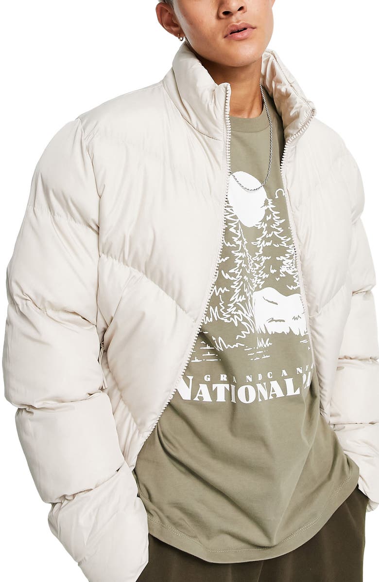 ASOS DESIGN Recycled Polyester Puffer Jacket, Main, color, 