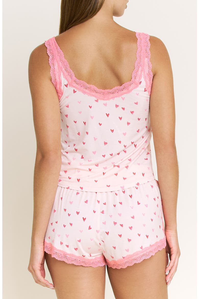 Mellow Out Lace Trim Pajamas, Alternate, color, MARZIPAN HEARTS