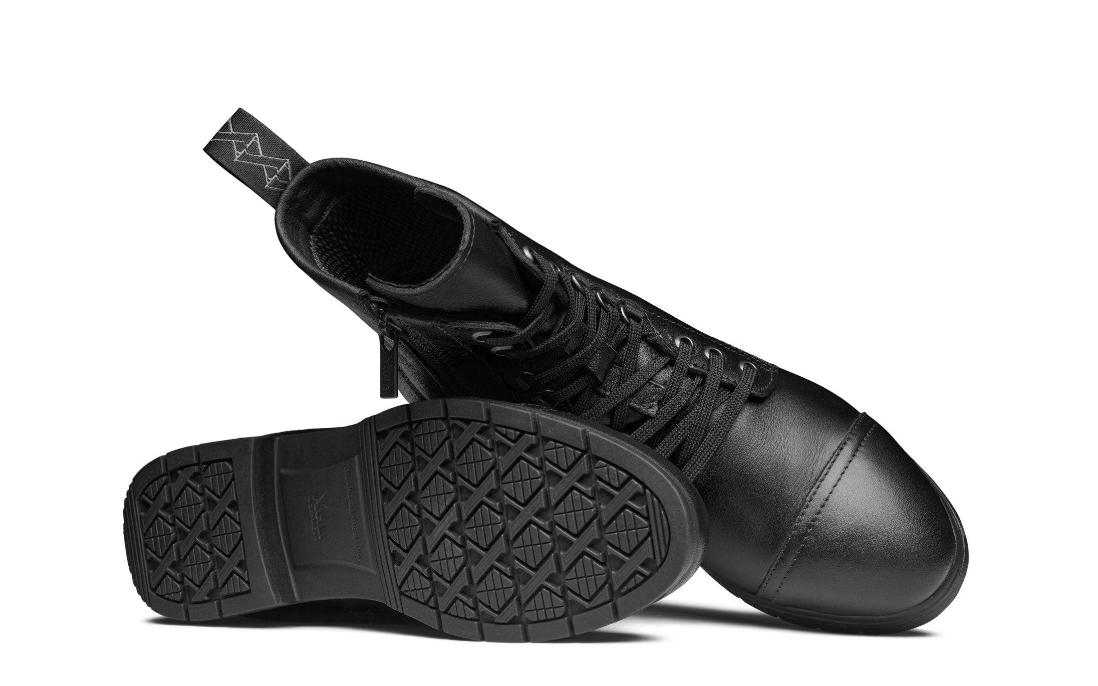 Xena Workwear Spice Steel Toe Lace Up Zip Safety Boot, Alternate, color, Black