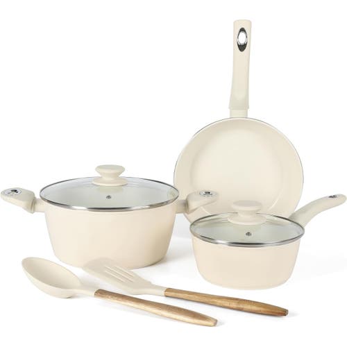 Gibson Home Plaza Cafe 7 Piece Forged Aluminum Cookware Set In Neutral