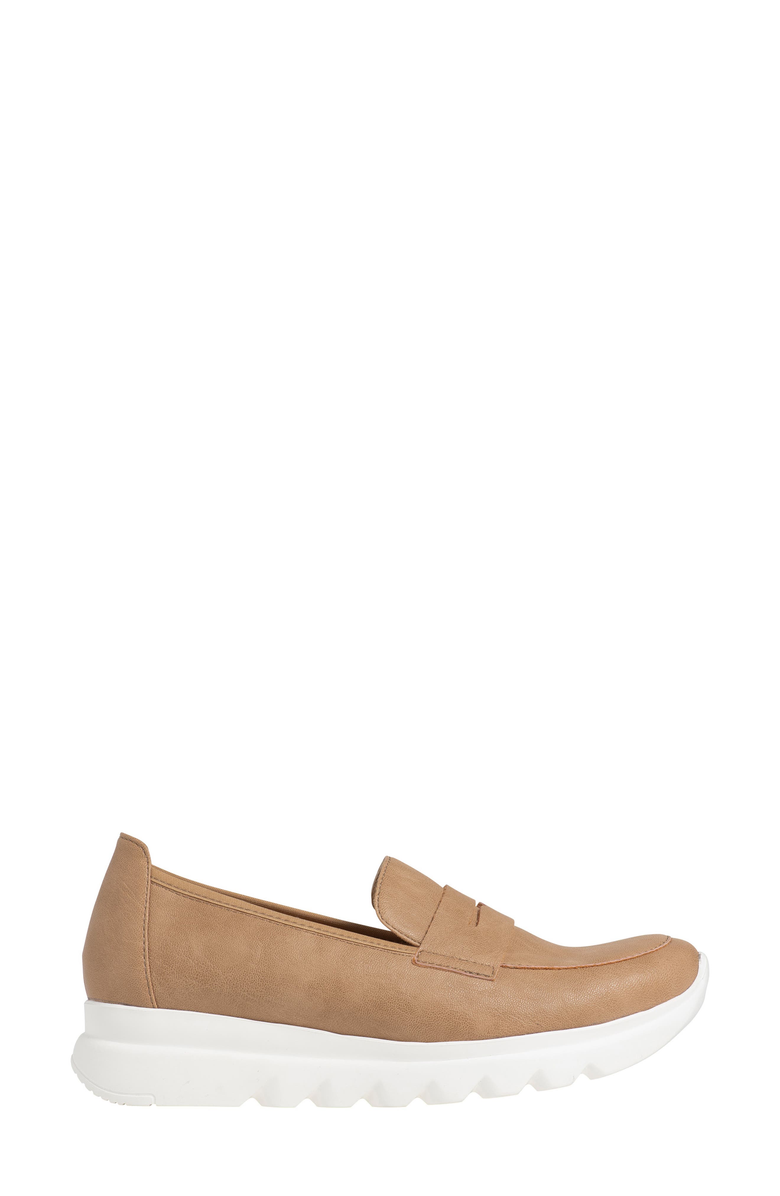 Snoafer Platform Wedge Penny Loafer, Alternate, color, SAND