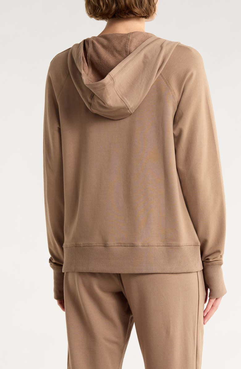 90 DEGREE BY REFLEX Everyday French Terry Full Zip Hoodie, Alternate, color, Tiramisu