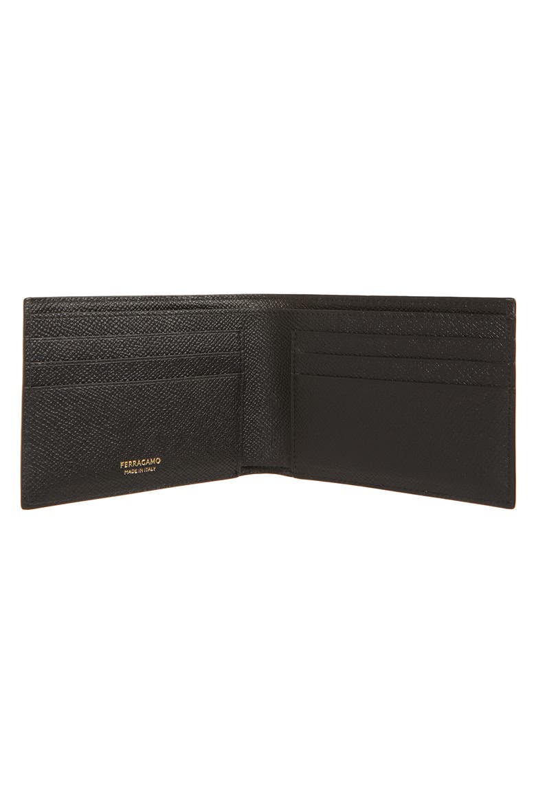 Double Gancio Leather Bifold Wallet, Alternate, color, NERO NERO