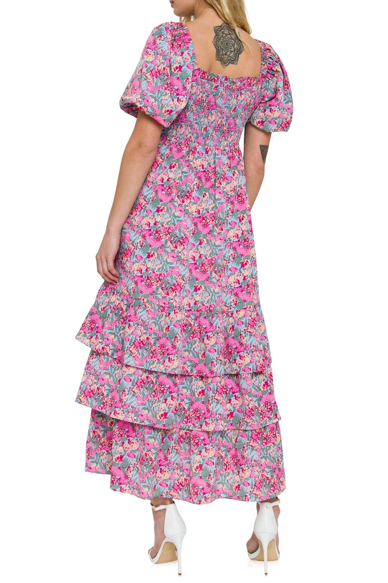 Floral Print Maxi Dress, Alternate, color, PINK MULTI