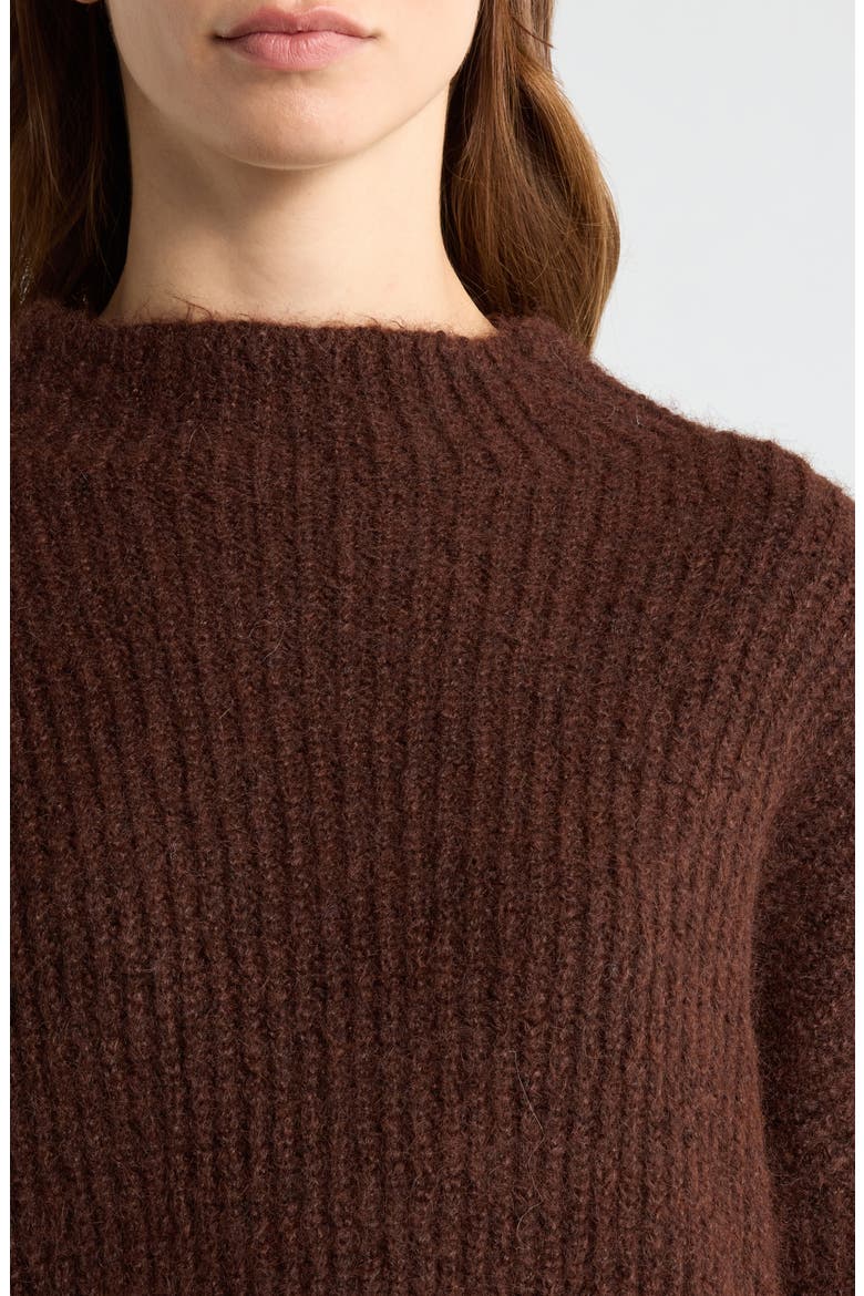 Mock Neck Sweater, Alternate, color, CHOCOLATE