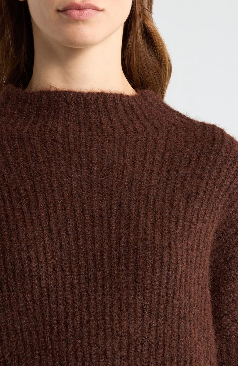 All in Favor Mock Neck Sweater, Alternate, color, Chocolate