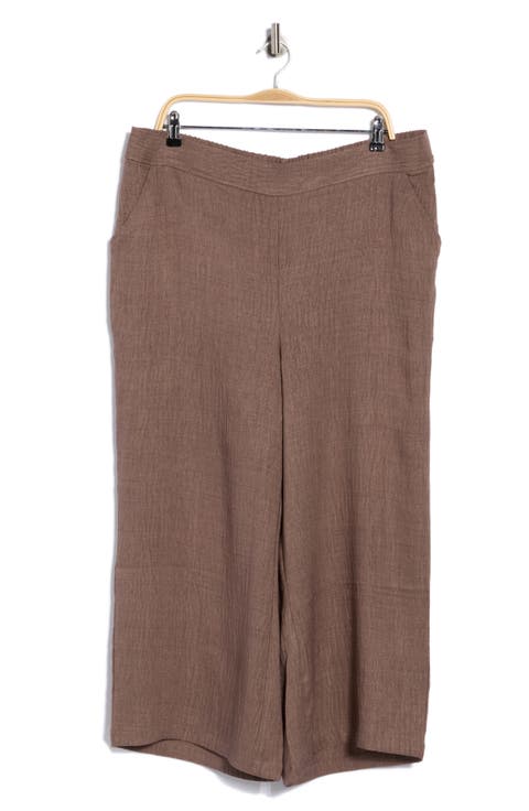Textured Wide Leg Crop Pants