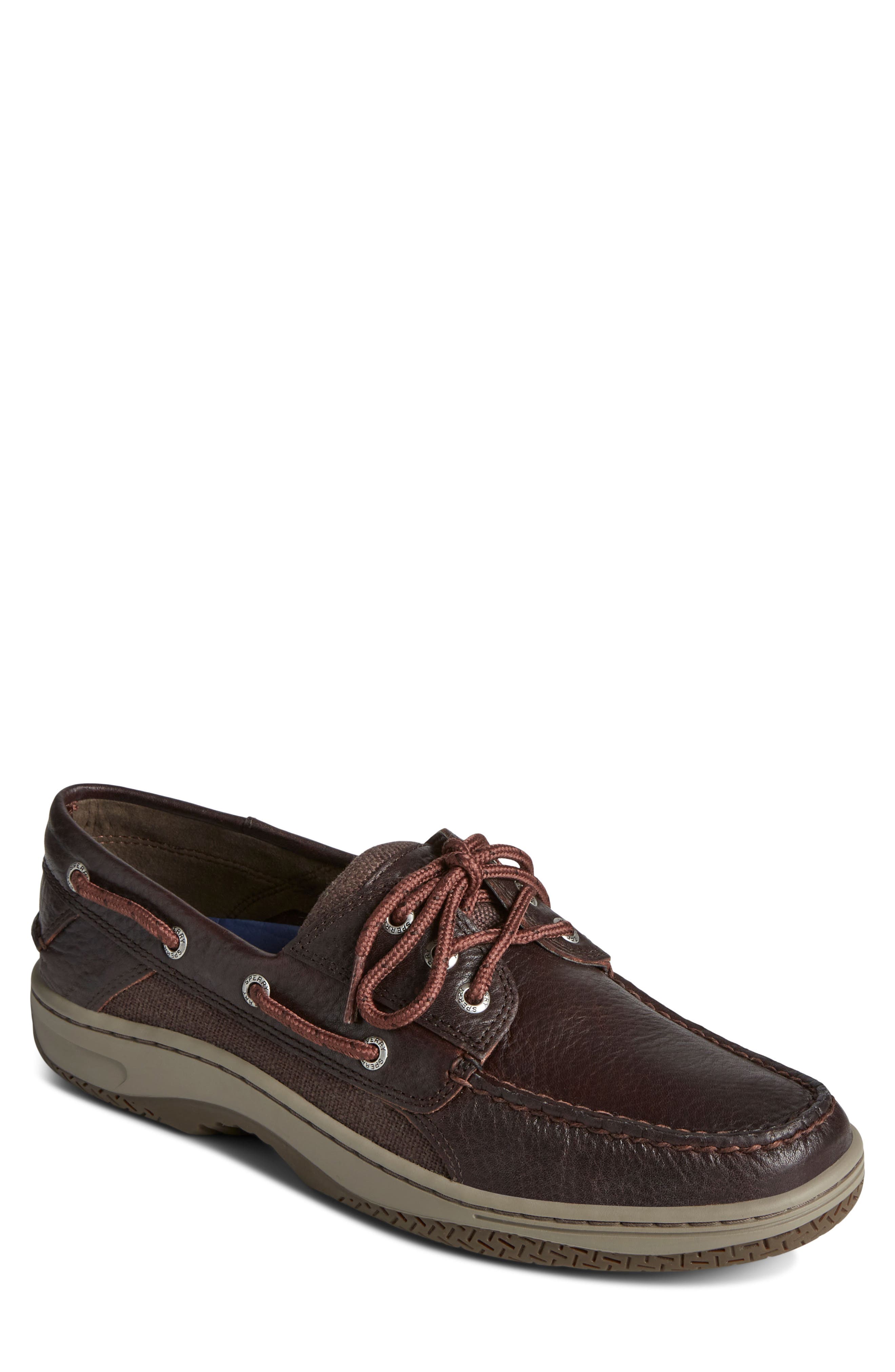 Sperry Billfish 3-Eye Leather & Canvas Boat Shoe, Main, color, 