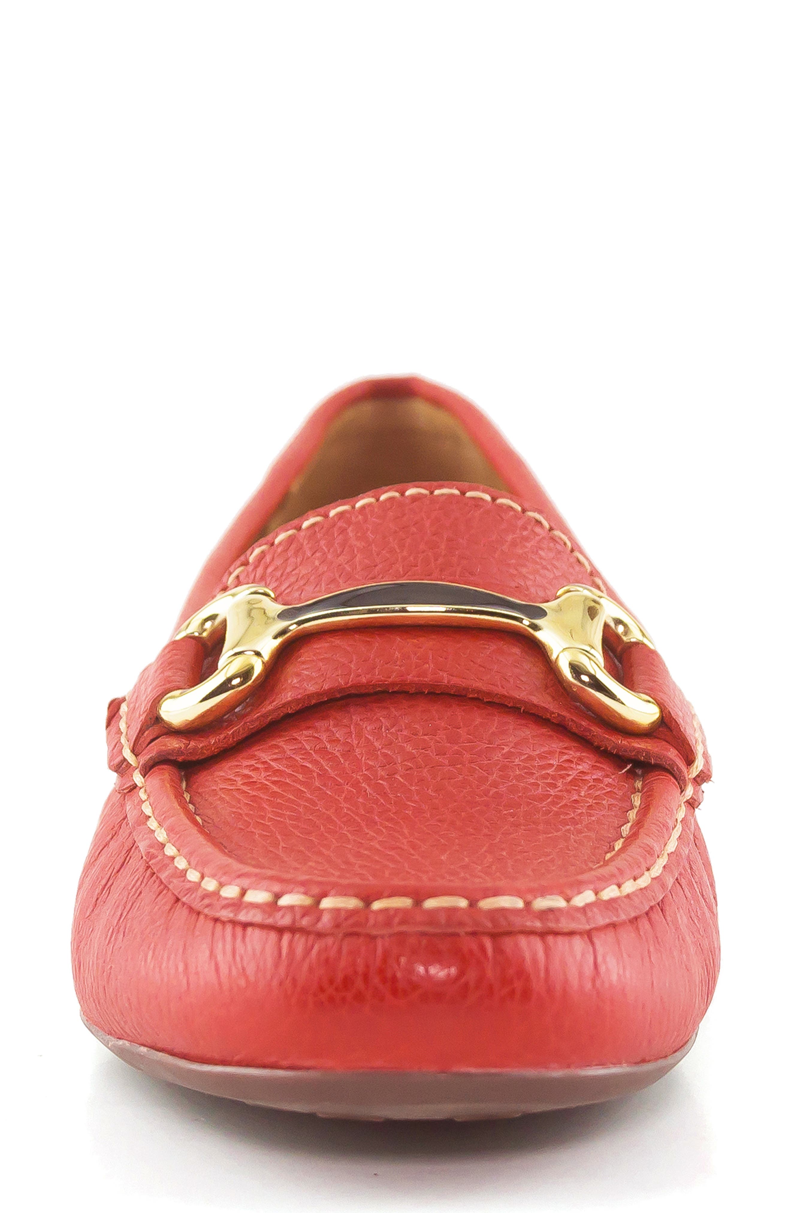 Grand Street Loafer, Alternate, color, RED LEATHER