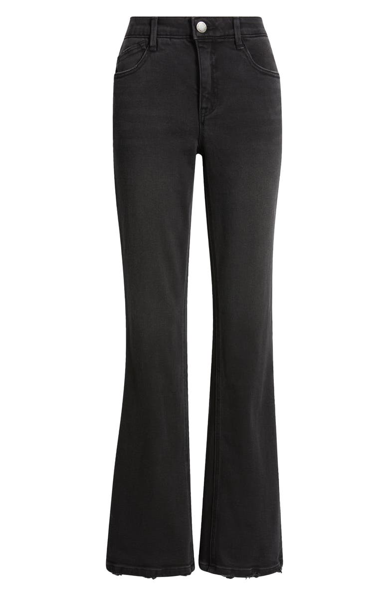 Wit & Wisdom Madison 'Ab'Solution Grinded Hem High Waist Bootcut Jeans, Alternate, color, Washed Black Artisanal