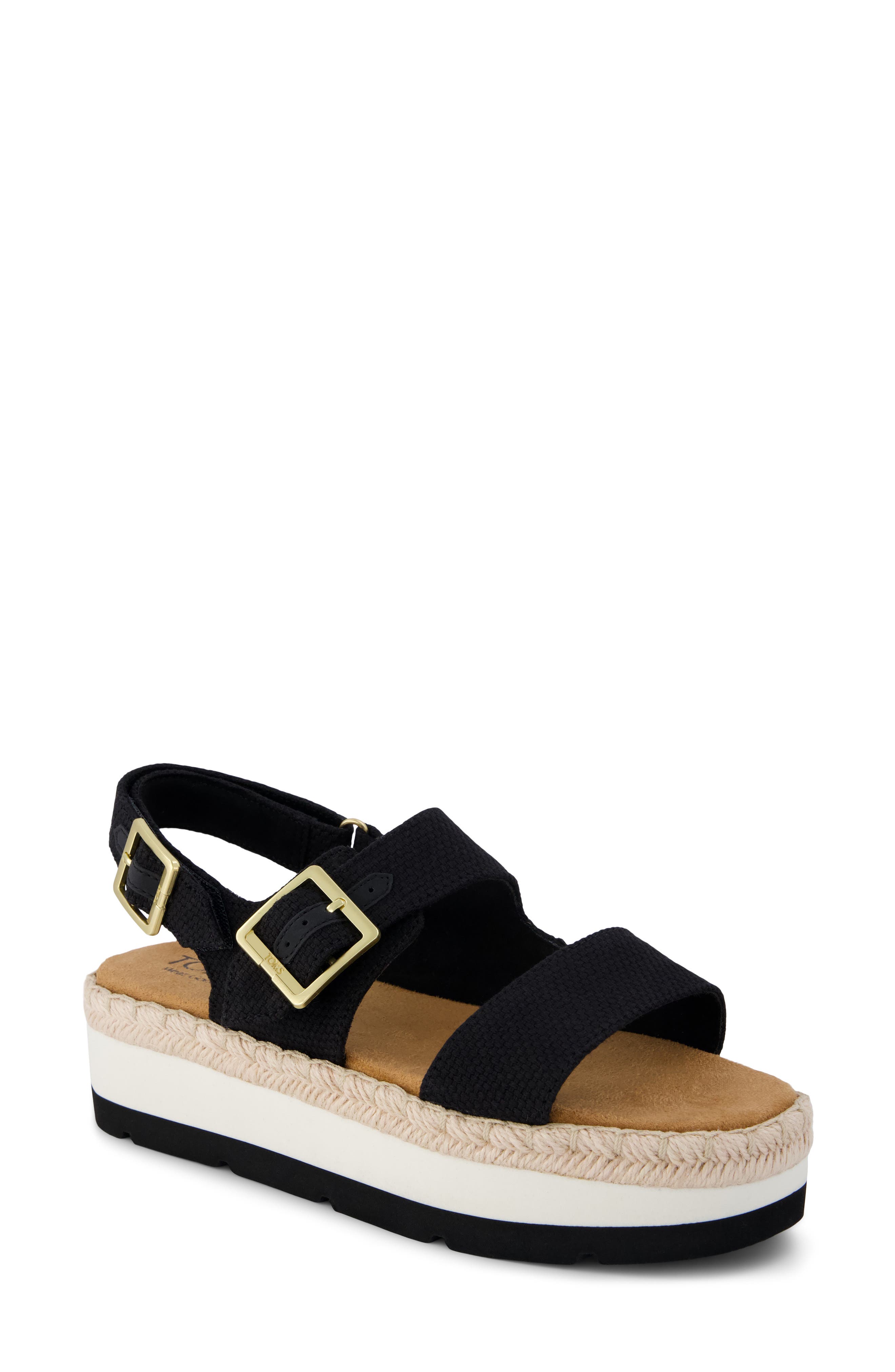 TOMS Giana Flatform Sandal, Main, color, Black