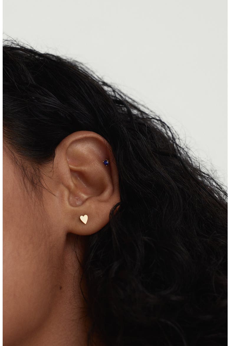 Heart Studs, Alternate, color, 10k Yellow Gold