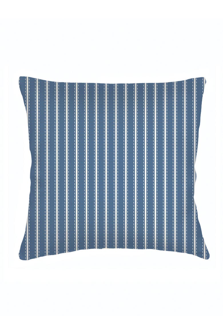 French Stripe Linen Euro Pillow with Down Insert, Main, color, Navy Blue